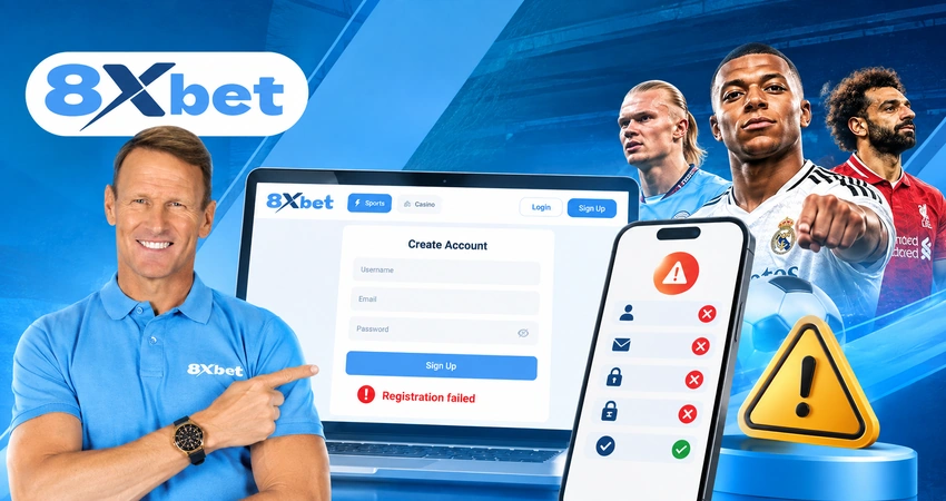 Đăng ký 8xbet không thành công? Kiểm tra ngay các lỗi sau